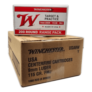 9mm – Winchester 115 Grain FMJ 1,000 rd. Case