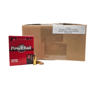 38 Super – CorBon 115 Grain +P Pow’RBall – 200 Rounds