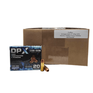38 Super – CorBon 125 Grain +P DPX Hollow Point – 200 Rounds