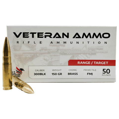 300 Blackout – Veteran Ammo 150 Grain FMJ – 50 Rounds