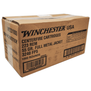 223 Rem - Winchester 55 Grain FMJ 1,000 Round Case
