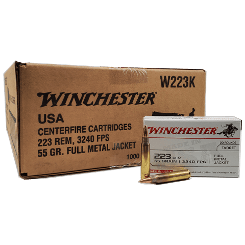 223 Rem - Winchester USA 55 Grain Full Metal Jacket - 1000 Rounds