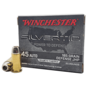 45 Auto - Winchester Silvertip 185 Grain Jacketed Hollow Point - 20 Rounds