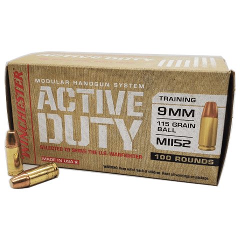 9mm - Winchester Active Duty 115 Grain FMJ