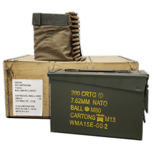 7.62x51 NATO - Lake City Winchester 147 Grain M80 Ball FMJ Linked- 800 Rounds
