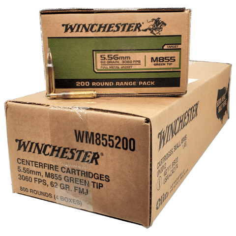 5.56 Nato - Winchester/Lake City 62 Gr. Green Tip 800 Rd. Case