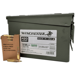 5.56 Nato – Winchester 62 Gr. Green Tip Stripper Clipped – 420 Rounds