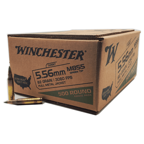5.56 Nato - Winchester/Lake City 62 Grain Green Tip - 500 Rounds