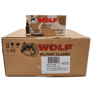 6.5 Grendel - Wolf 100 Grain FMJ 500 Round Steel Case