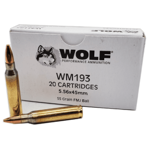 5.56 Nato - Wolf Gold WM193 55 Grain FMJ Brass