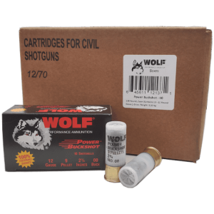 12 Gauge - Wolf Performance 00 Buckshot 9 Pellet 2-3/4" Case