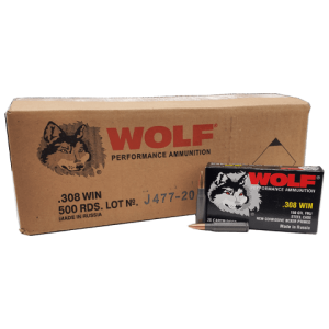 308 Win - Wolf Performance 150 Grain FMJ Steel Case Bulk