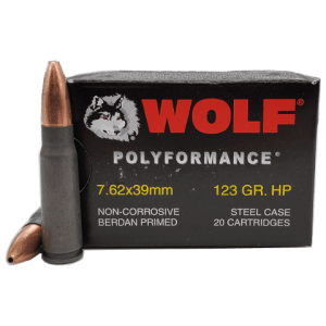 7.62x39 - Wolf Polyformance 123 Grain Hollow Point Steel Case