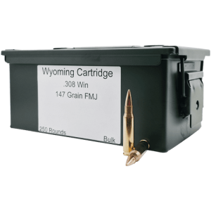 308 Win – Wyoming Cartridge 147 Grain Full Metal Jacket – 250 Rounds