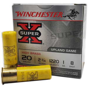 20 Gauge - Winchester Super-X 2-3/4" High Brass #8 Shot - 25 Rounds