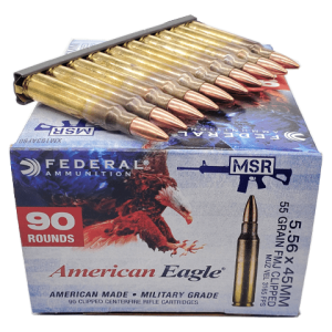 5.56 NATO - Federal American Eagle 55 grain FMJ Clipped