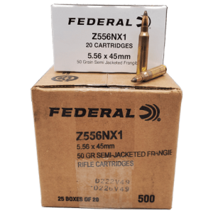 5.56 NATO - Federal 50 Grain Lead Free Semi Jacketed Frangible