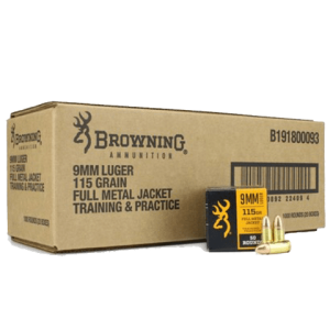 9mm – Browning Target & Practice 115 Grain Full Metal Jacket – 1000 Rounds
