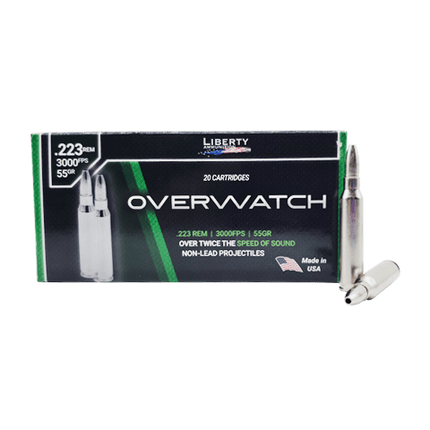 223 Rem – Liberty Overwatch 55 Grain Lead Free Hollow Point – 20 Rounds